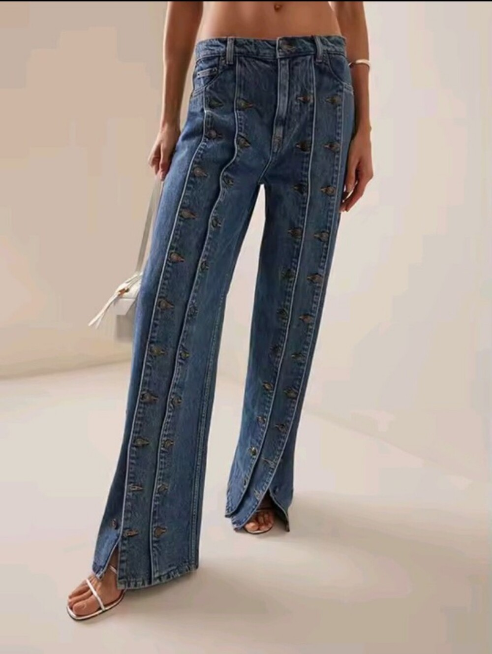 Women's Spring Autumn Stylish Button Jeans Pants 2026 New Vintage Denim Long - Picture 4 of 6